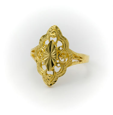 Vintage Gold Filigree Ring for Women